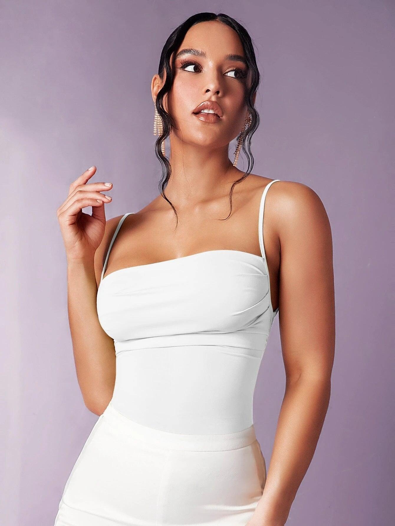 Backless Cami Bodysuit-Comfy Jumpsuits