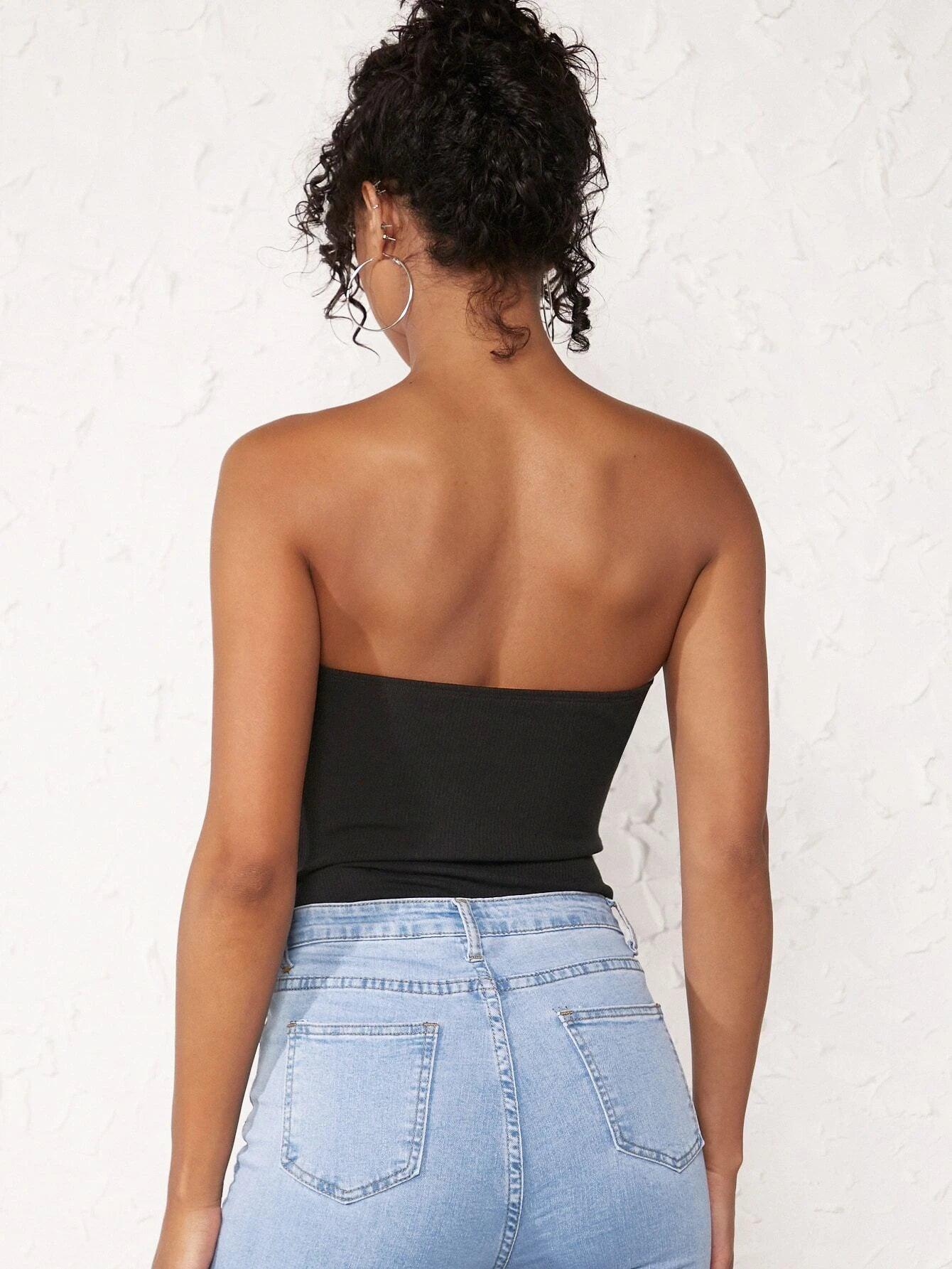 Solid Colored Tube Bodysuit-Comfy Jumpsuits