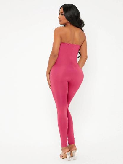 Sleeveless Tube Unitard Jumpsuit-Comfy Jumpsuits