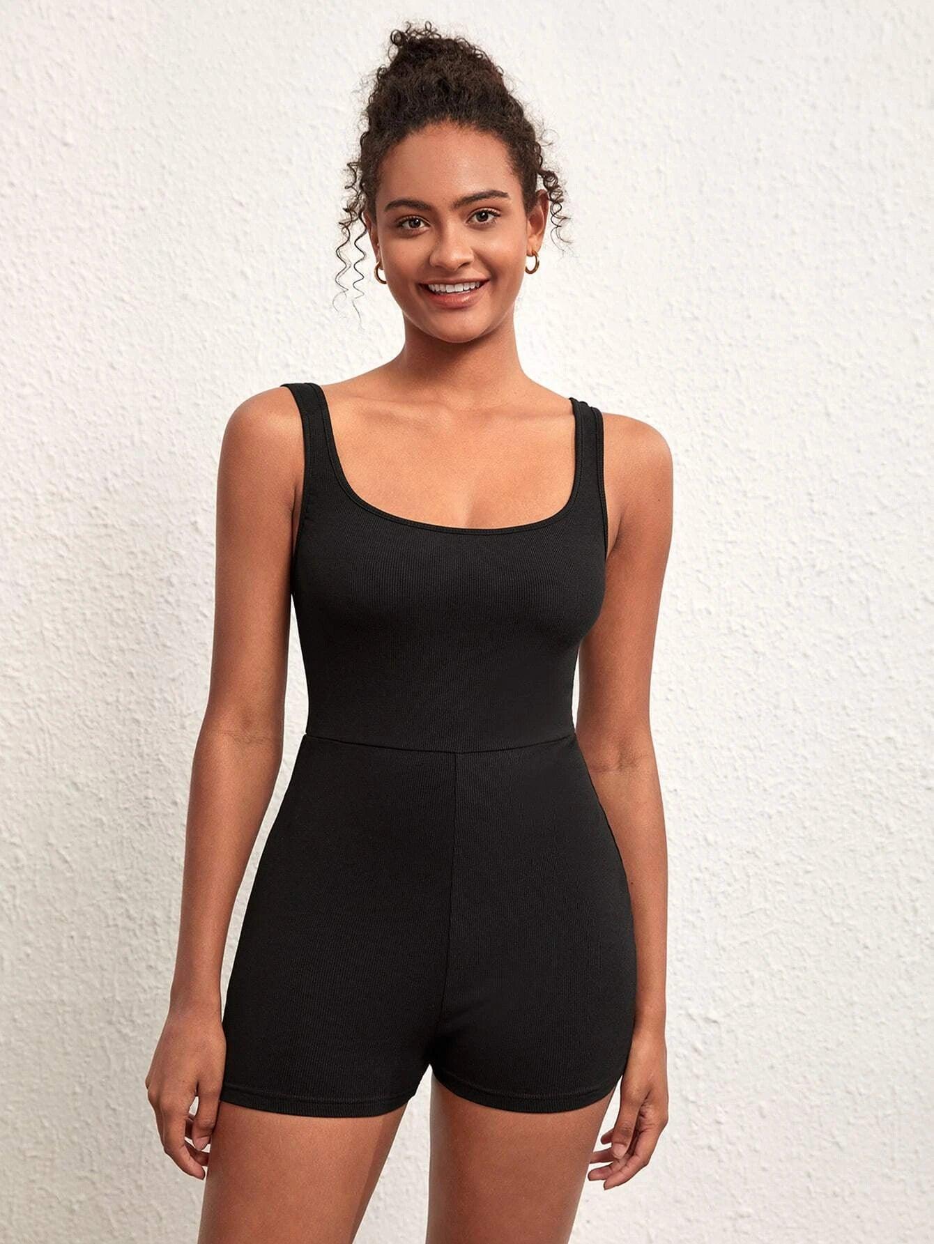 Cotton Tank Unitard Romper-Comfy Jumpsuits