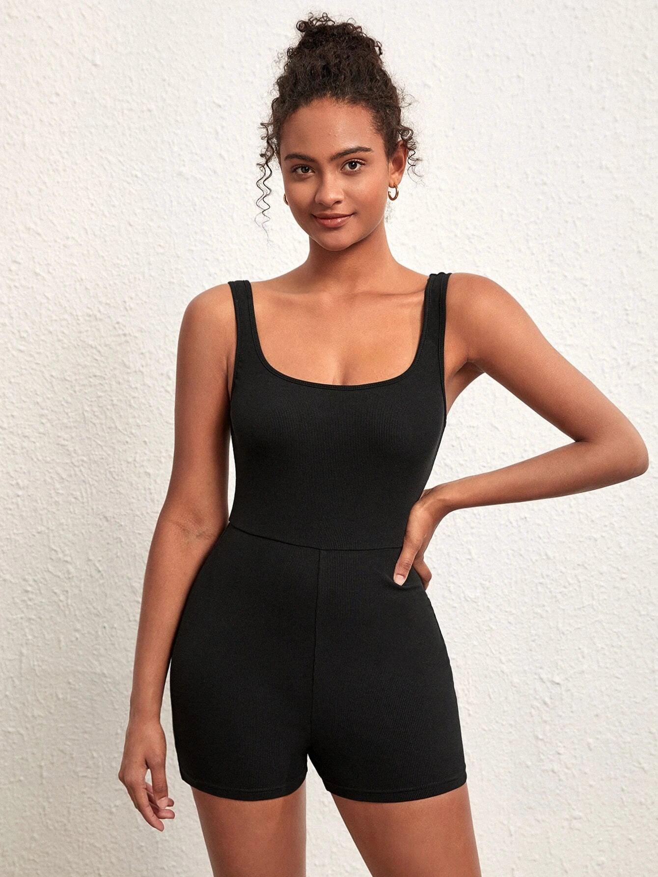 Cotton Tank Unitard Romper-Comfy Jumpsuits
