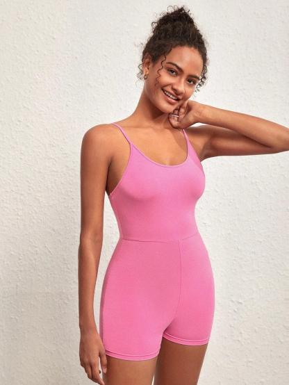 Solid colored Sleeveless Romper-Comfy Jumpsuits