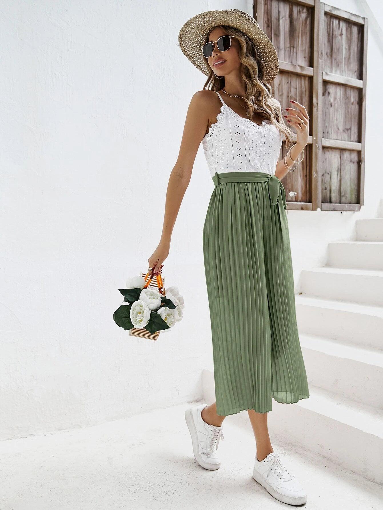 Two-Tone Wide Leg Cami Jumpsuit-Comfy Jumpsuits