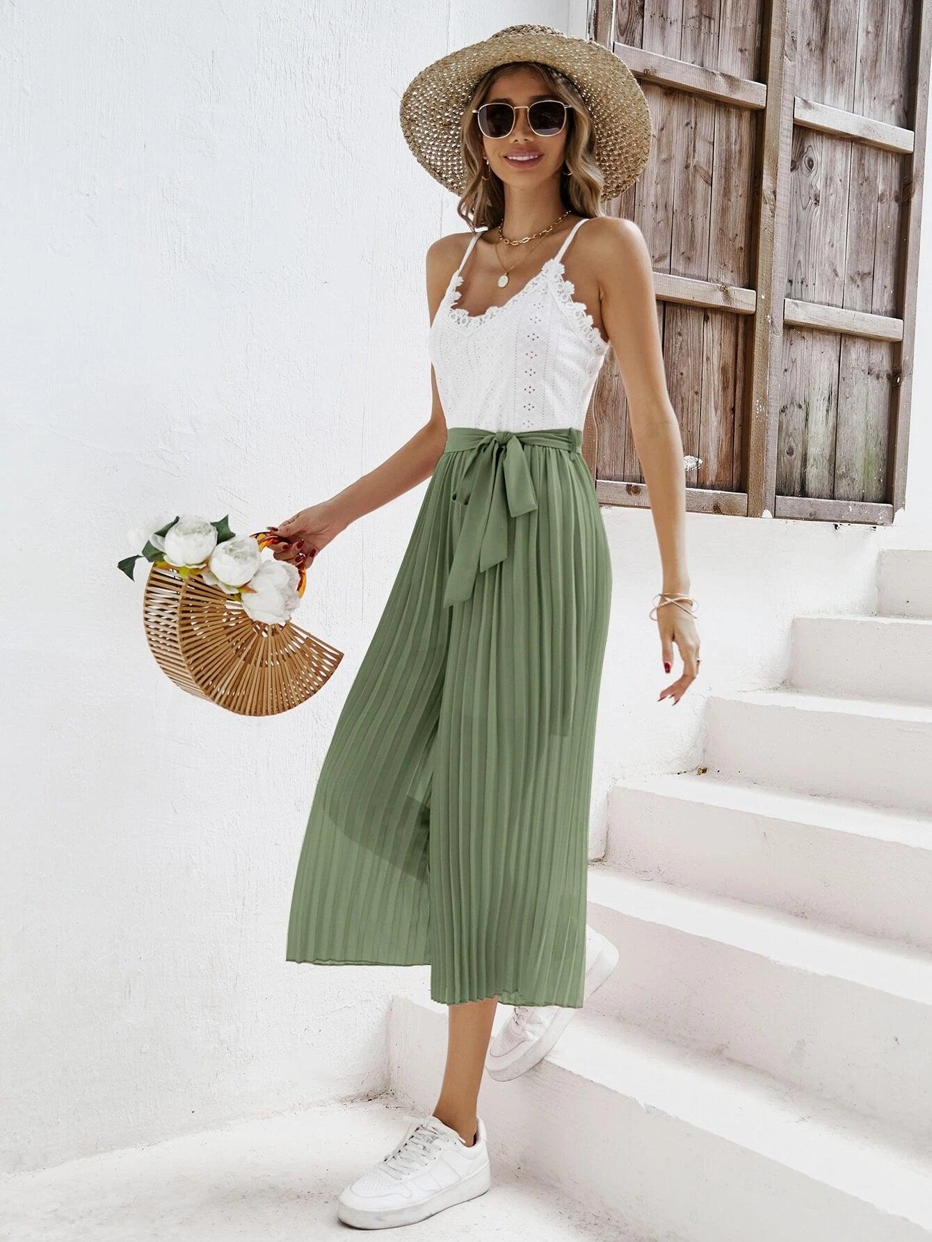 Two-Tone Wide Leg Cami Jumpsuit-Comfy Jumpsuits