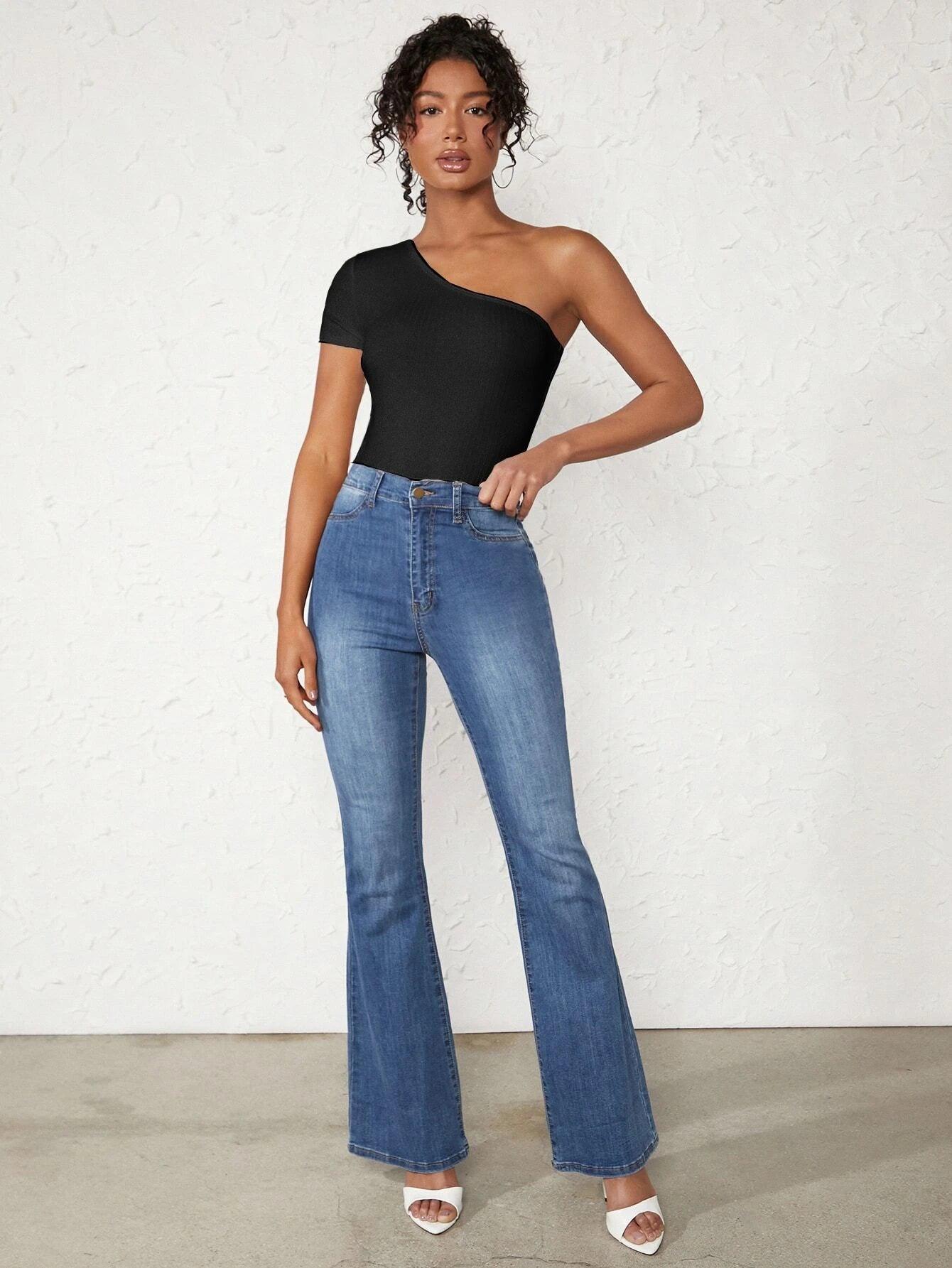 Casual Ribbed Knit Bodysuit-Comfy Jumpsuits