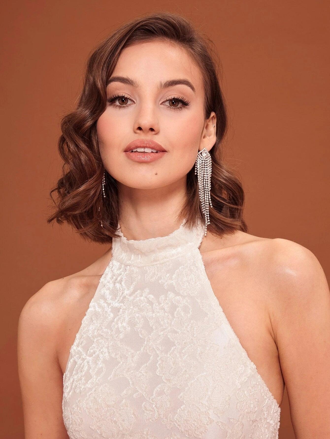 Solid Colored Halter Neck Bodysuit-Comfy Jumpsuits