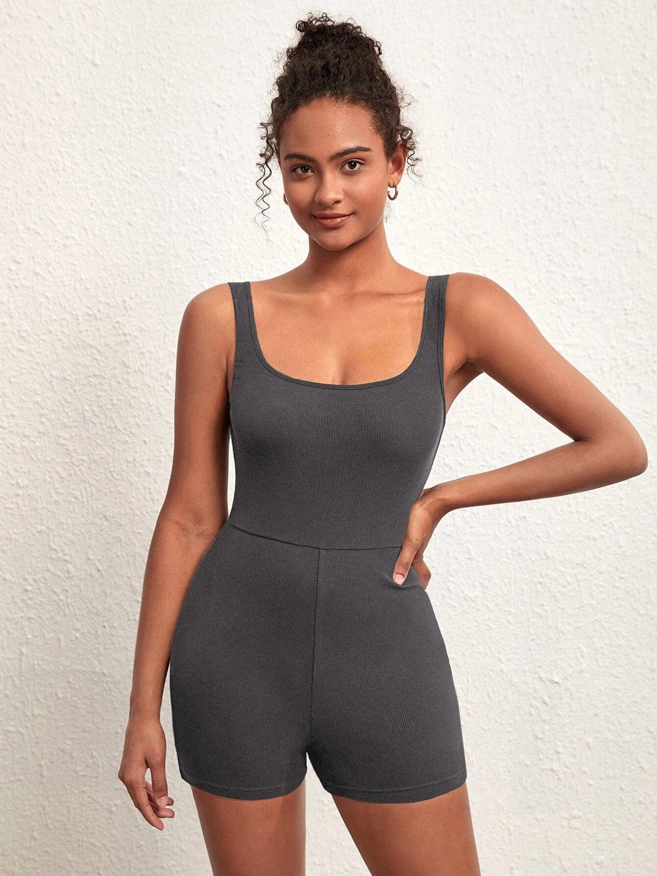 Cotton Tank Unitard Romper-Comfy Jumpsuits