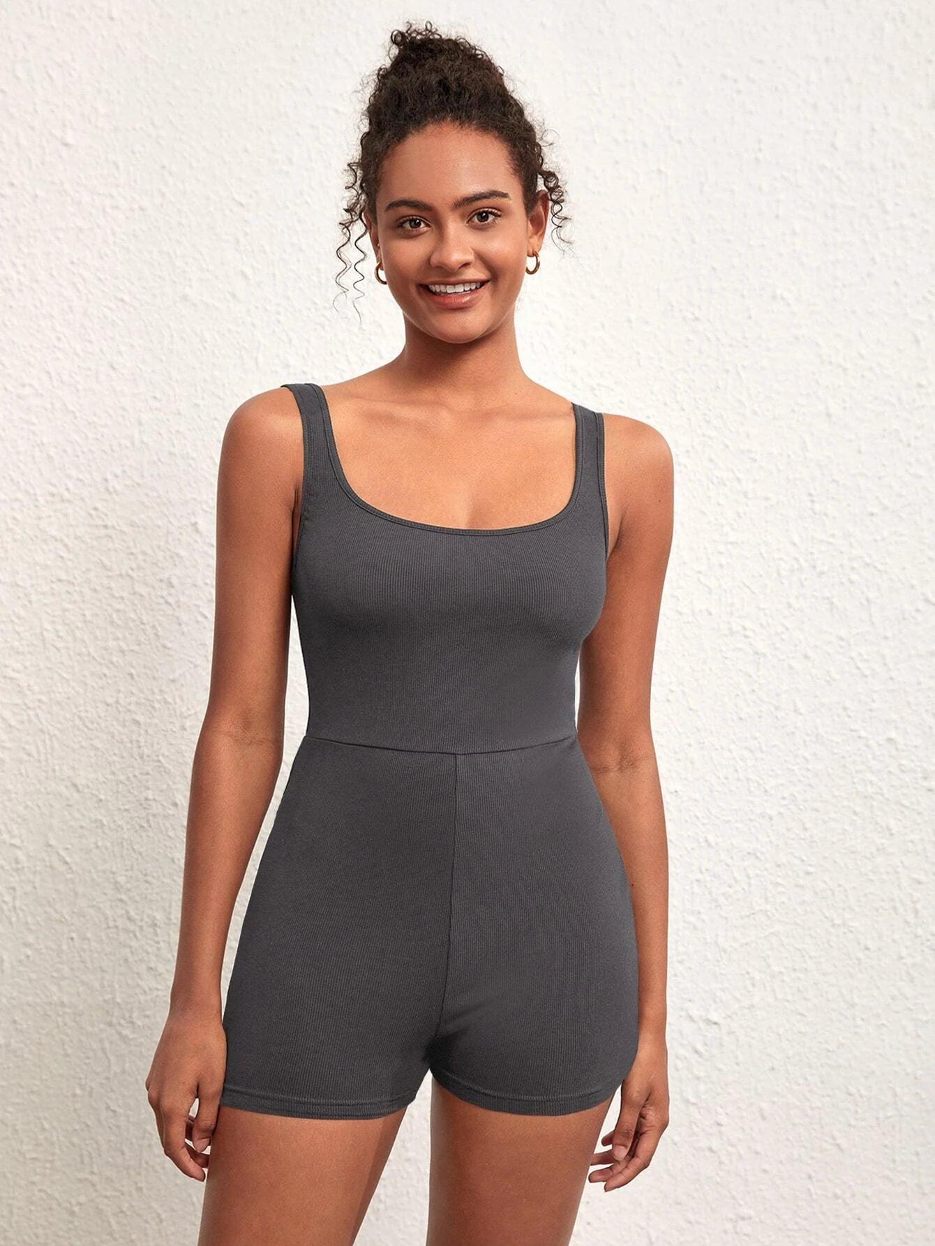 Cotton Tank Unitard Romper-Comfy Jumpsuits