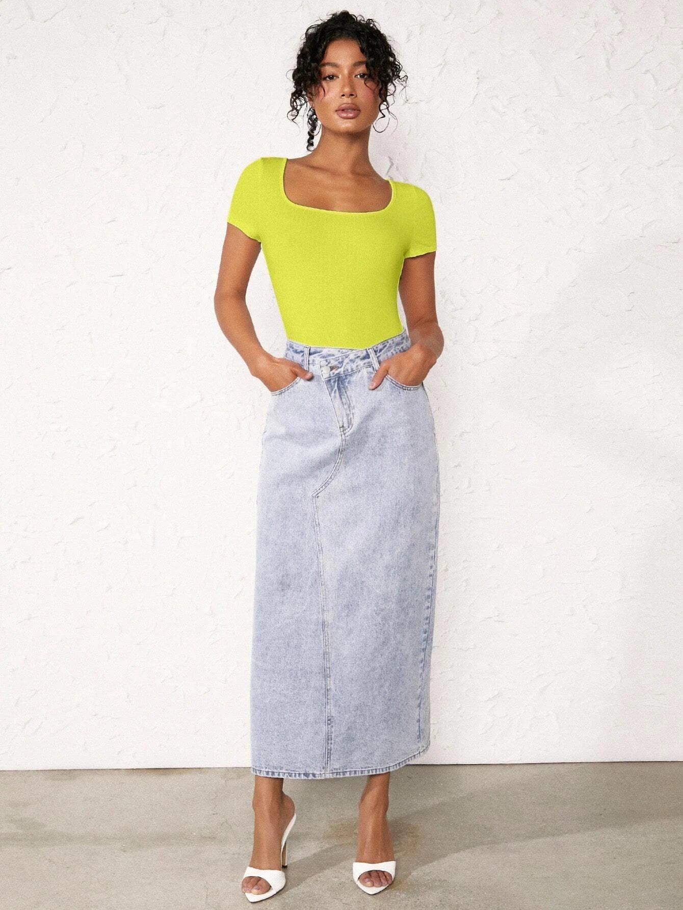 Neck Ribbed Bodysuit-Comfy Jumpsuits