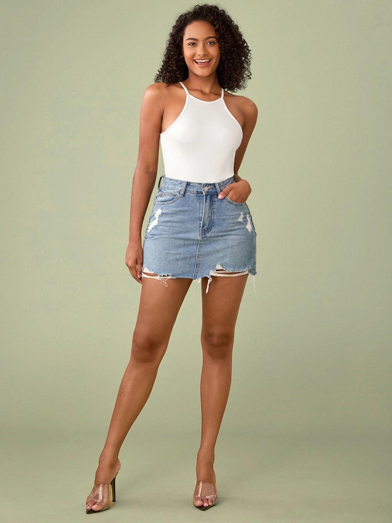 Cotton Halter Neck Ribbed Knit Bodysuit-Comfy Jumpsuits