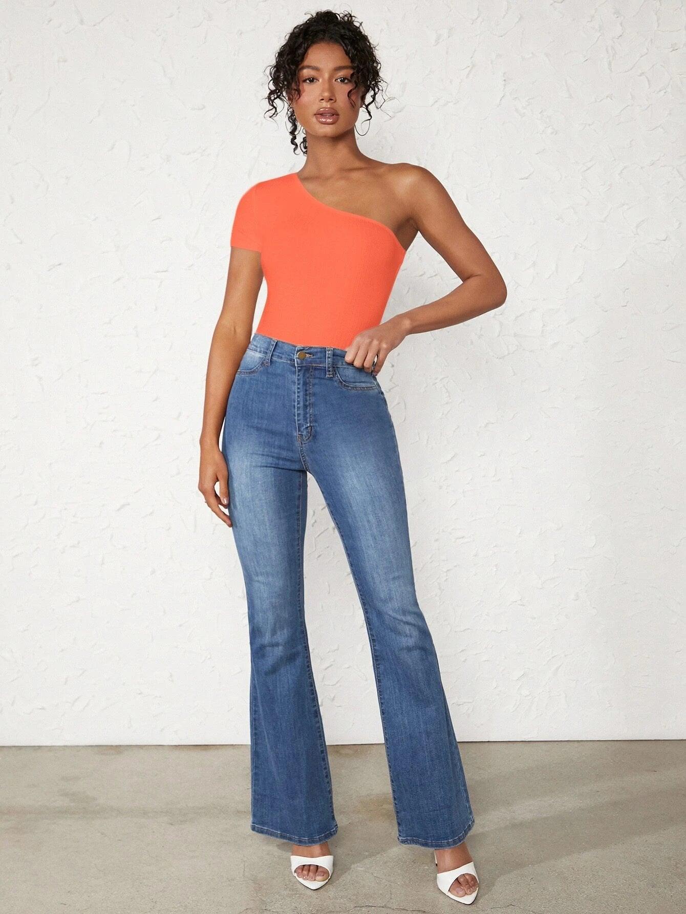 Casual Ribbed Knit Bodysuit-Comfy Jumpsuits