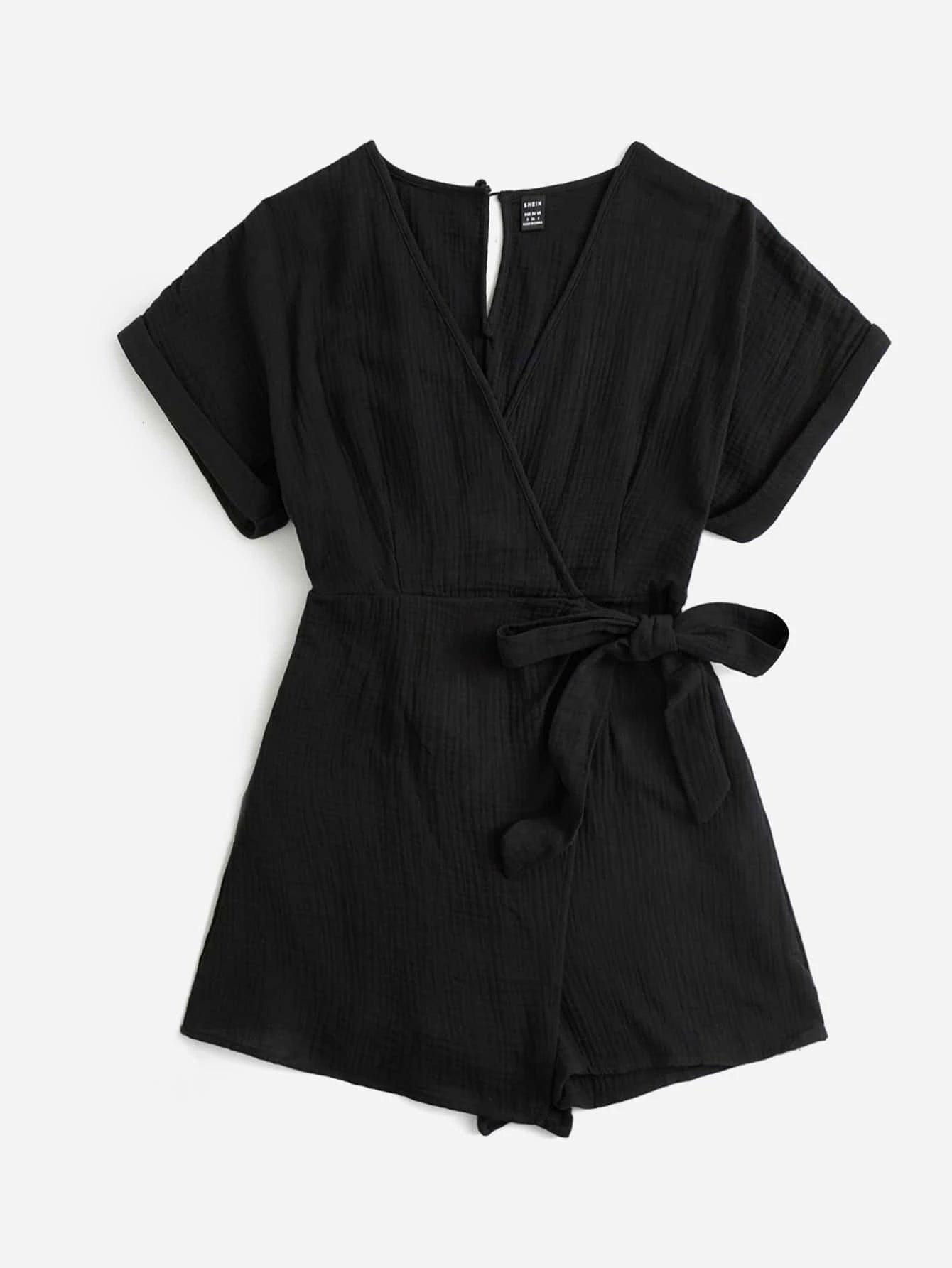 Wrap Around Side Knot Romper-Comfy Jumpsuits