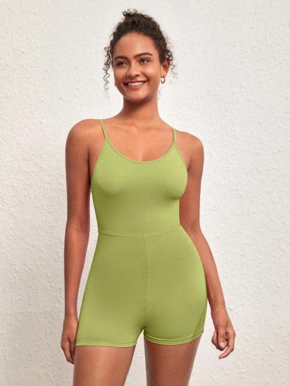 Solid colored Sleeveless Romper-Comfy Jumpsuits