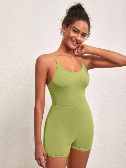 Solid colored Sleeveless Romper-Comfy Jumpsuits