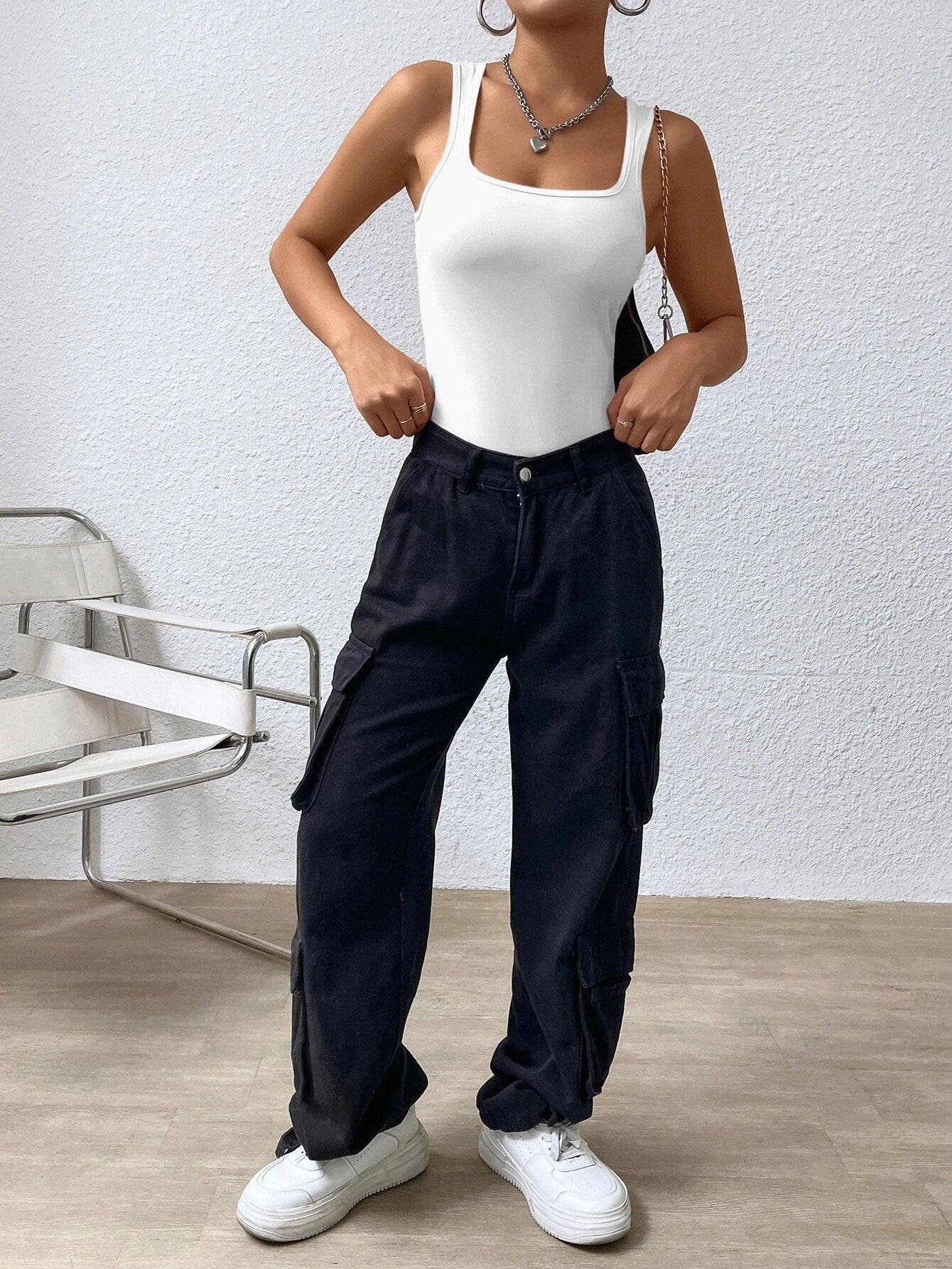 Square Neck Ribbed Knit Tank Bodysuit-Comfy Jumpsuits