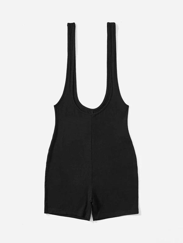 Solid Colored Unitard Plain Romper Without Tank Top-Comfy Jumpsuits