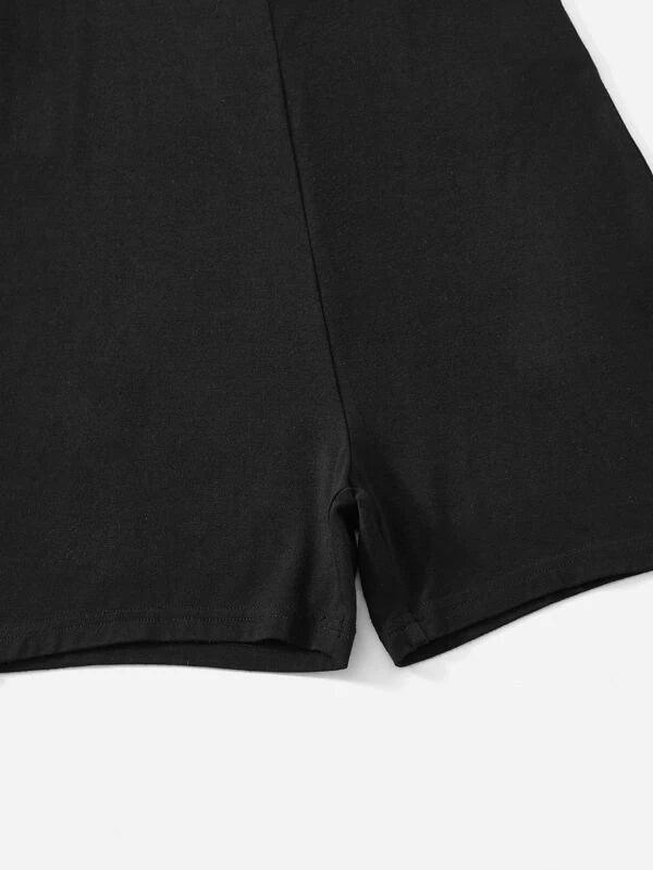 Solid Colored Unitard Plain Romper Without Tank Top-Comfy Jumpsuits