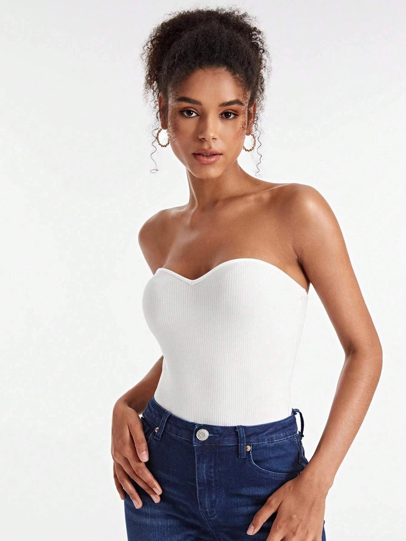 Solid Colored Tube Bodysuit-Comfy Jumpsuits