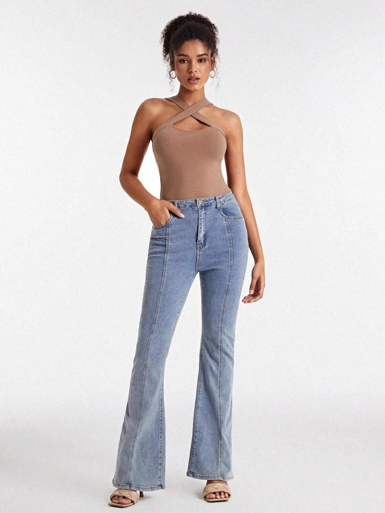 Sleeveless Crisscross Bodysuit-Comfy Jumpsuits