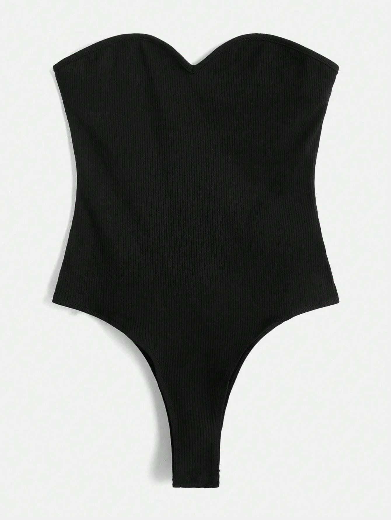 Solid Colored Tube Bodysuit-Comfy Jumpsuits