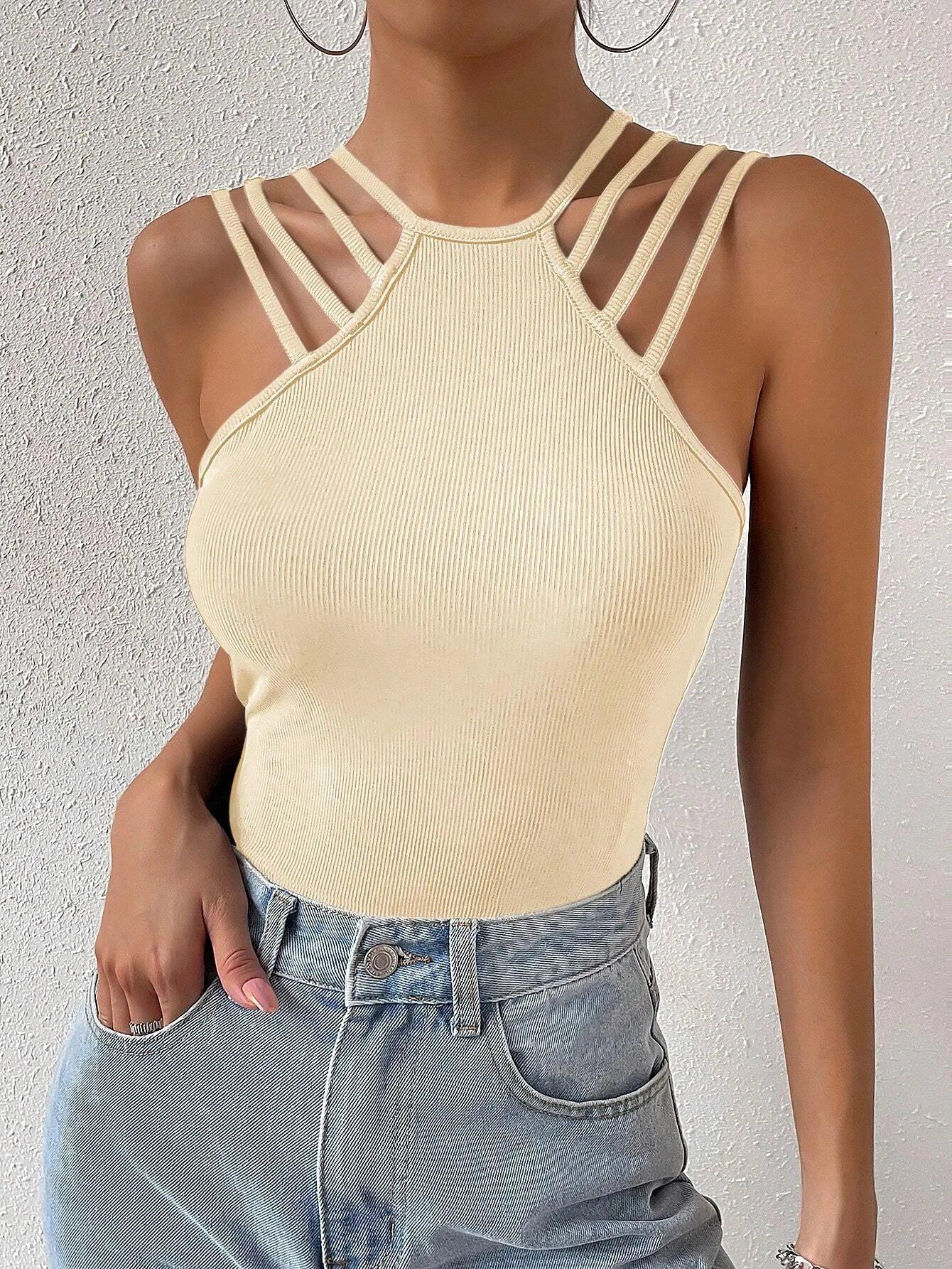 Casual Halter Neck Bodysuit-Comfy Jumpsuits