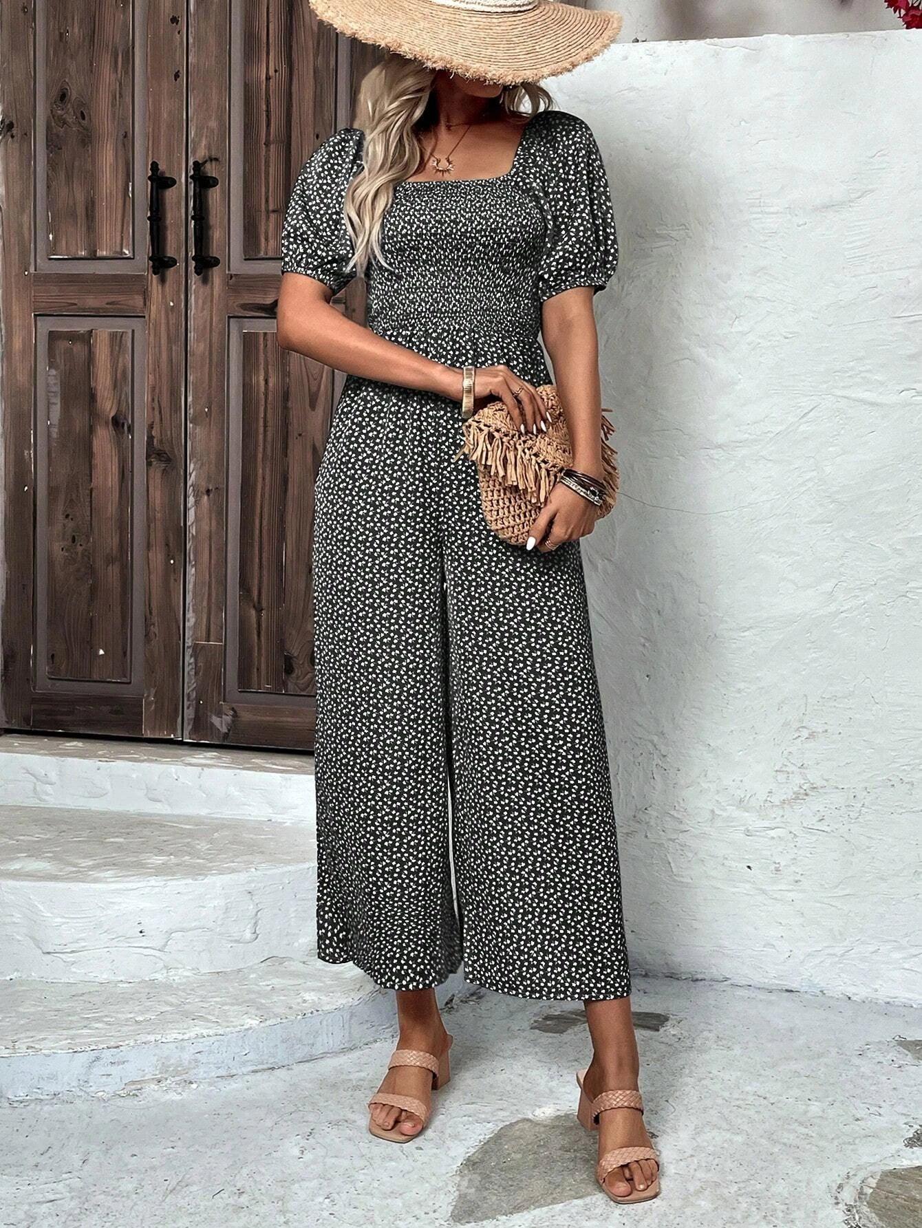 Batwing Sleeve Full Length Jumpsuit-Comfy Jumpsuits