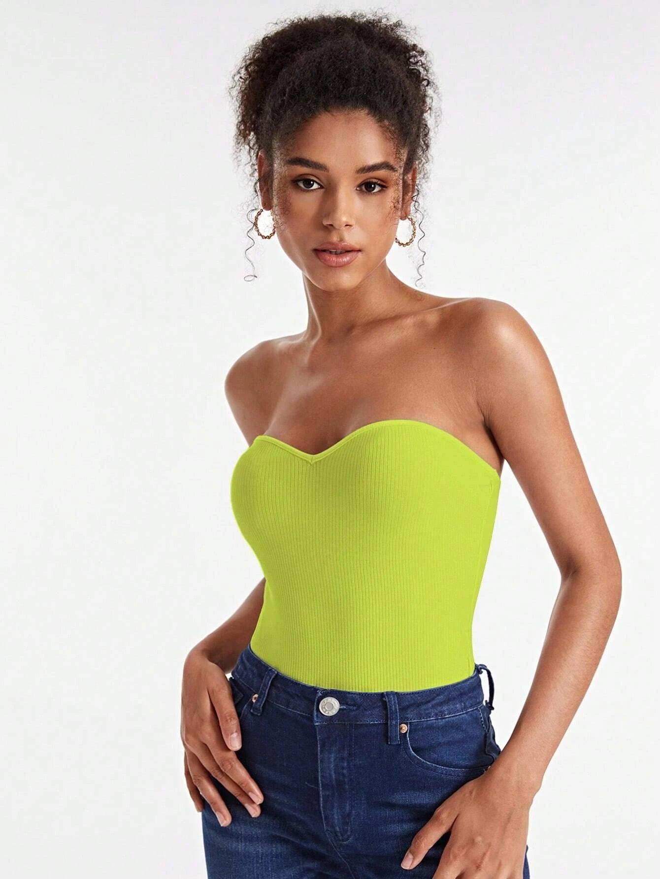 Solid Colored Tube Bodysuit-Comfy Jumpsuits