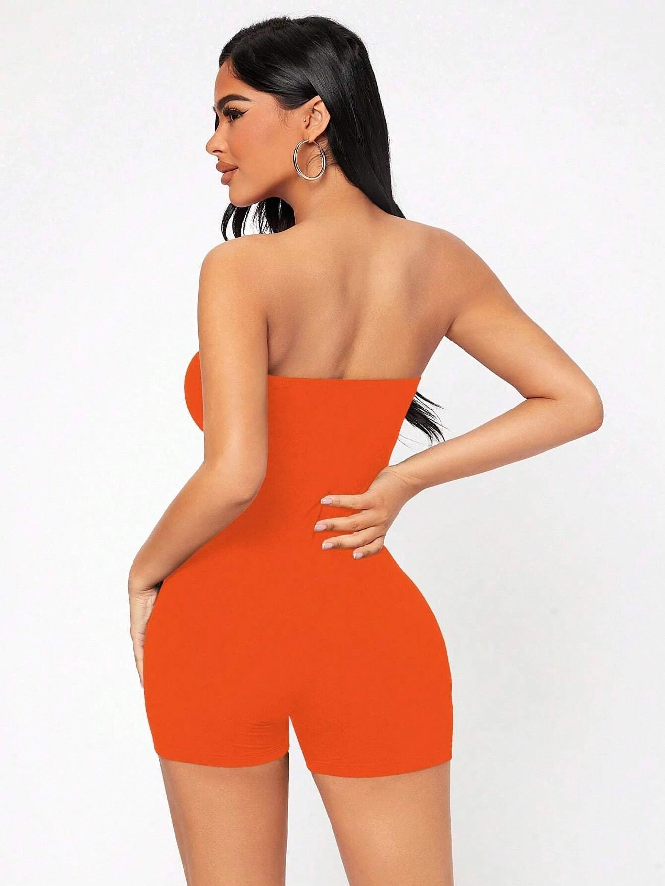 Strapless Tube Unitard Romper-Comfy Jumpsuits
