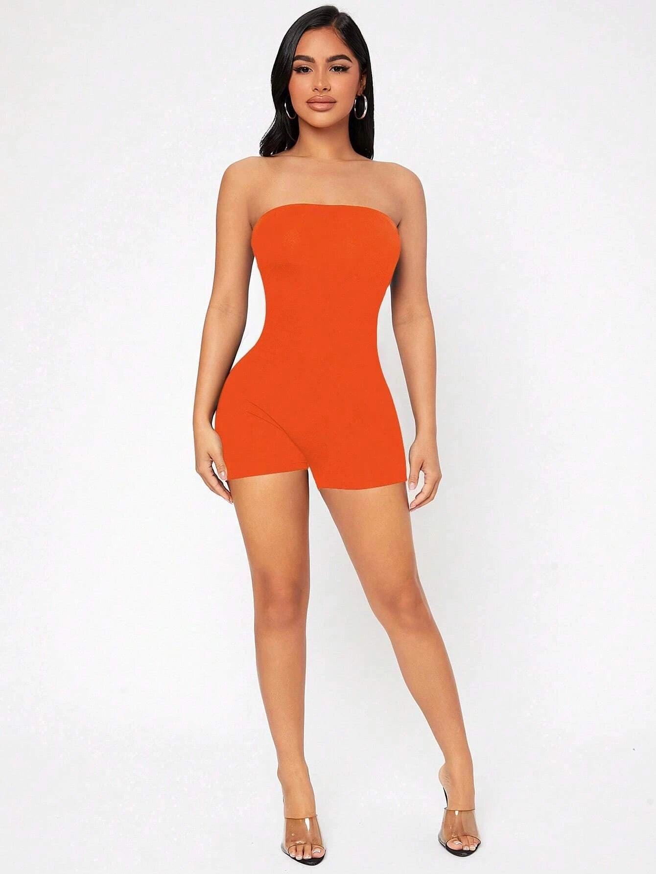 Strapless Tube Unitard Romper-Comfy Jumpsuits