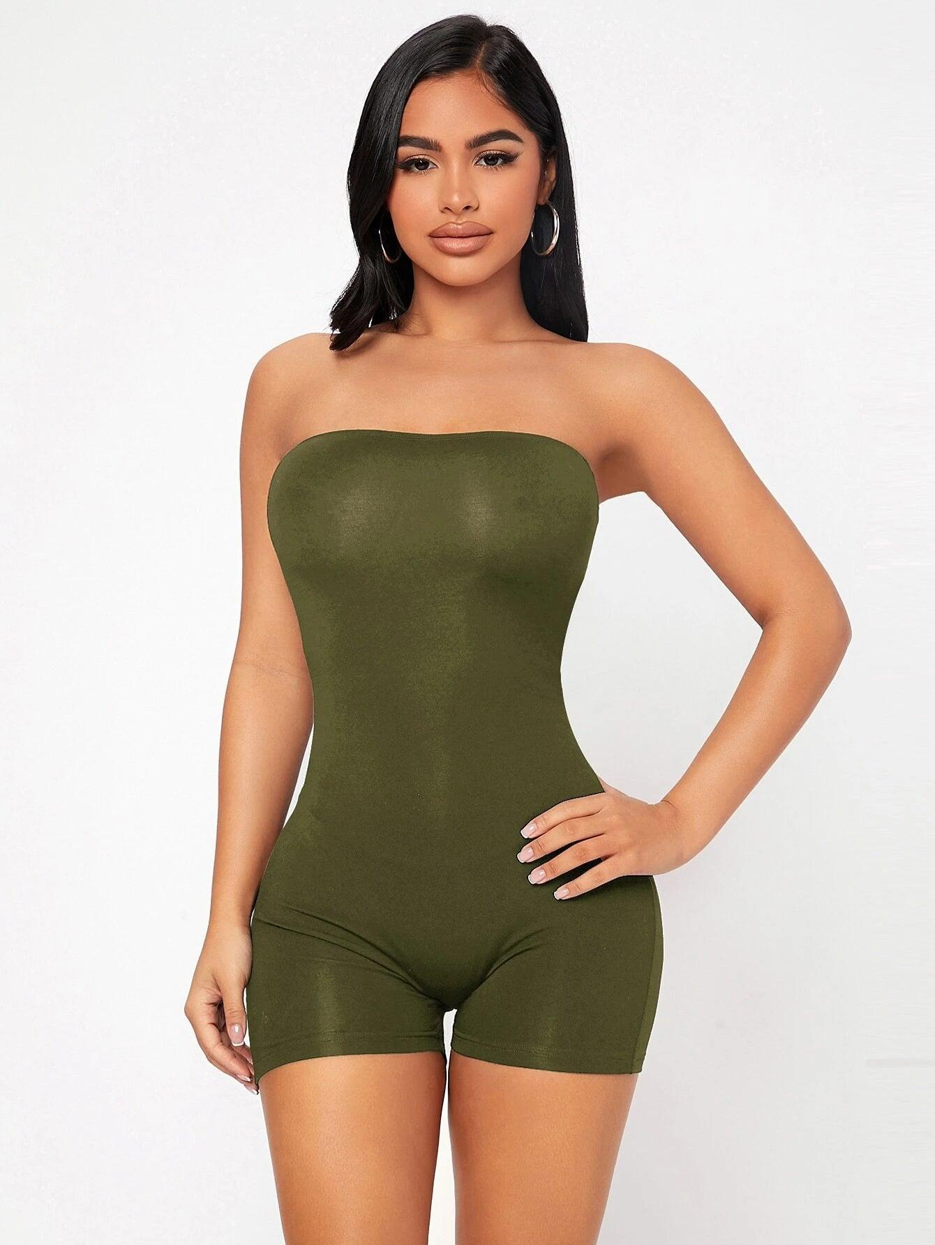 Strapless Tube Unitard Romper-Comfy Jumpsuits