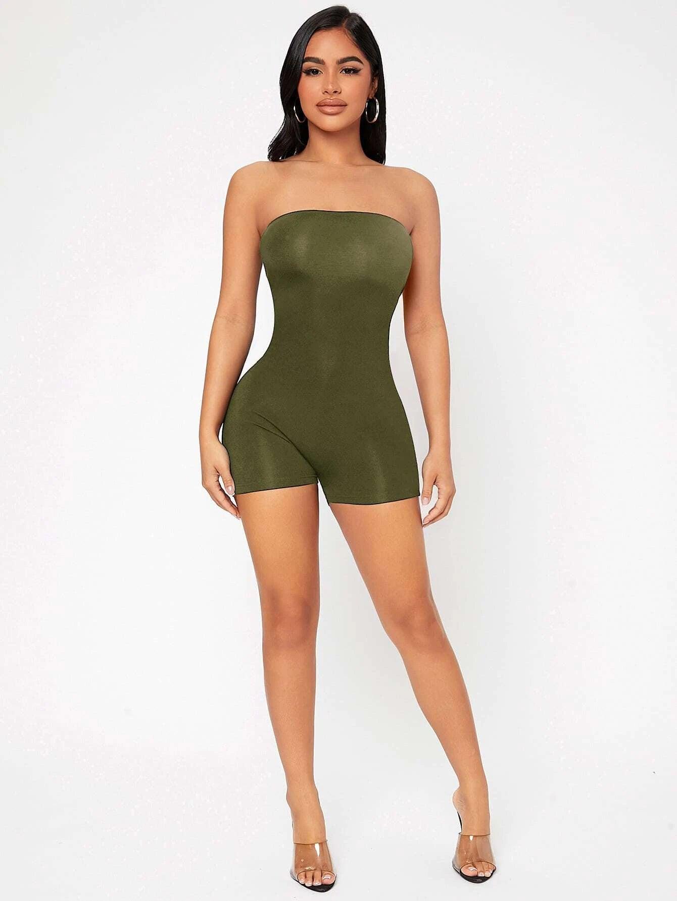 Strapless Tube Unitard Romper-Comfy Jumpsuits