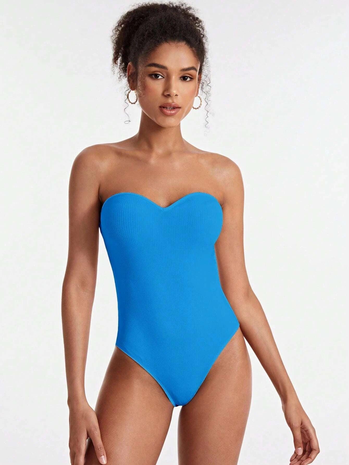 Solid Colored Tube Bodysuit-Comfy Jumpsuits