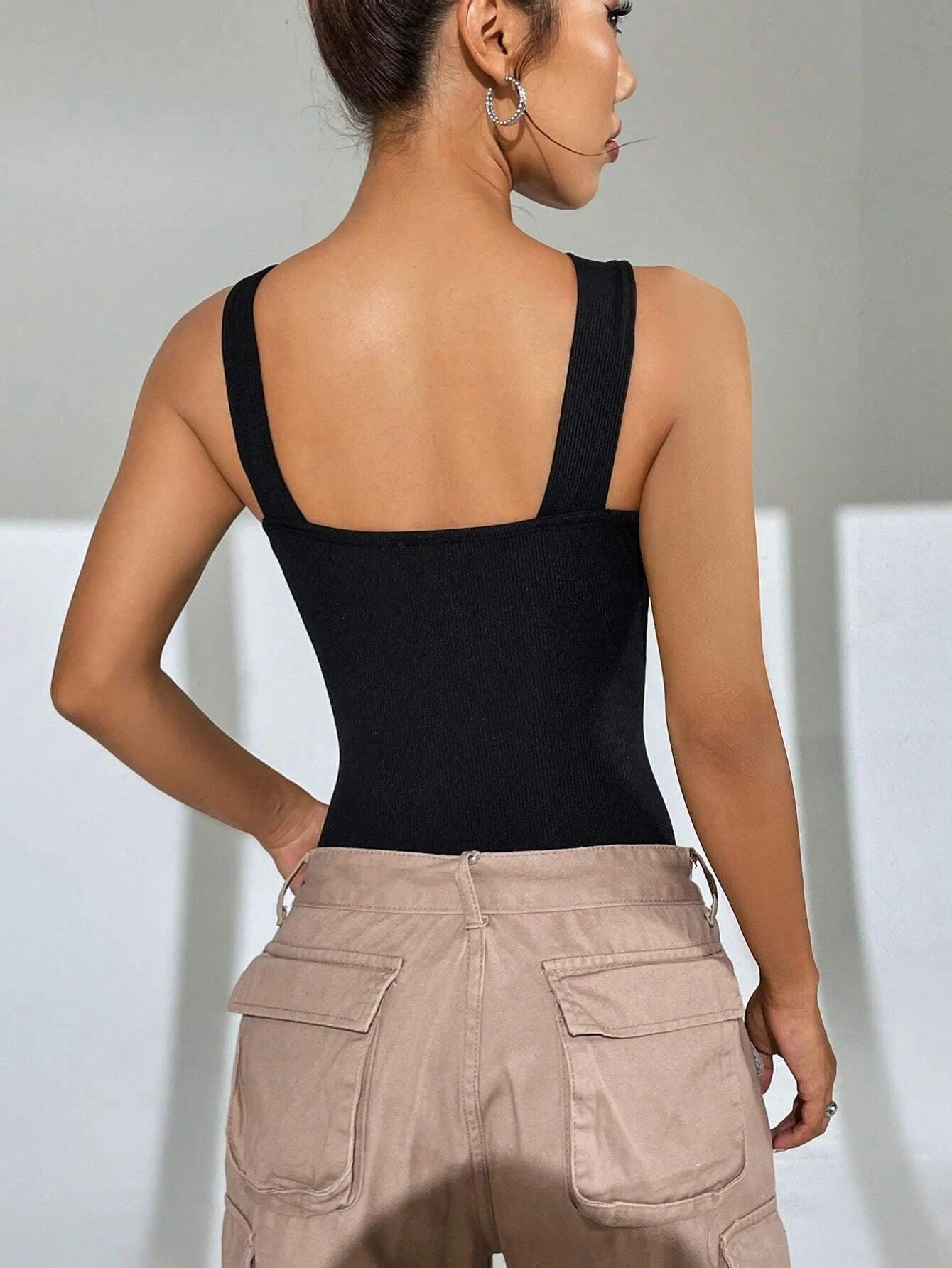 Sleeveless Halter Neck Bodysuit-Comfy Jumpsuits