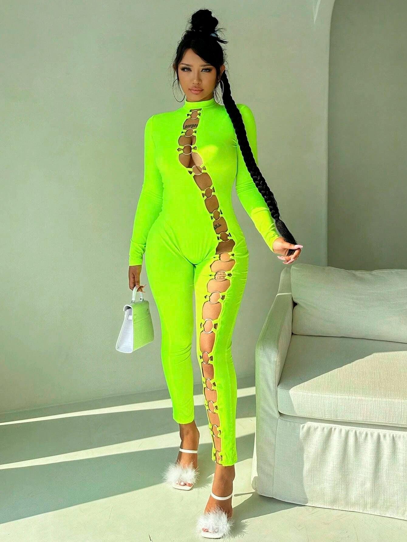 O-Ring Stand Collar Jumpsuit-Comfy Jumpsuits