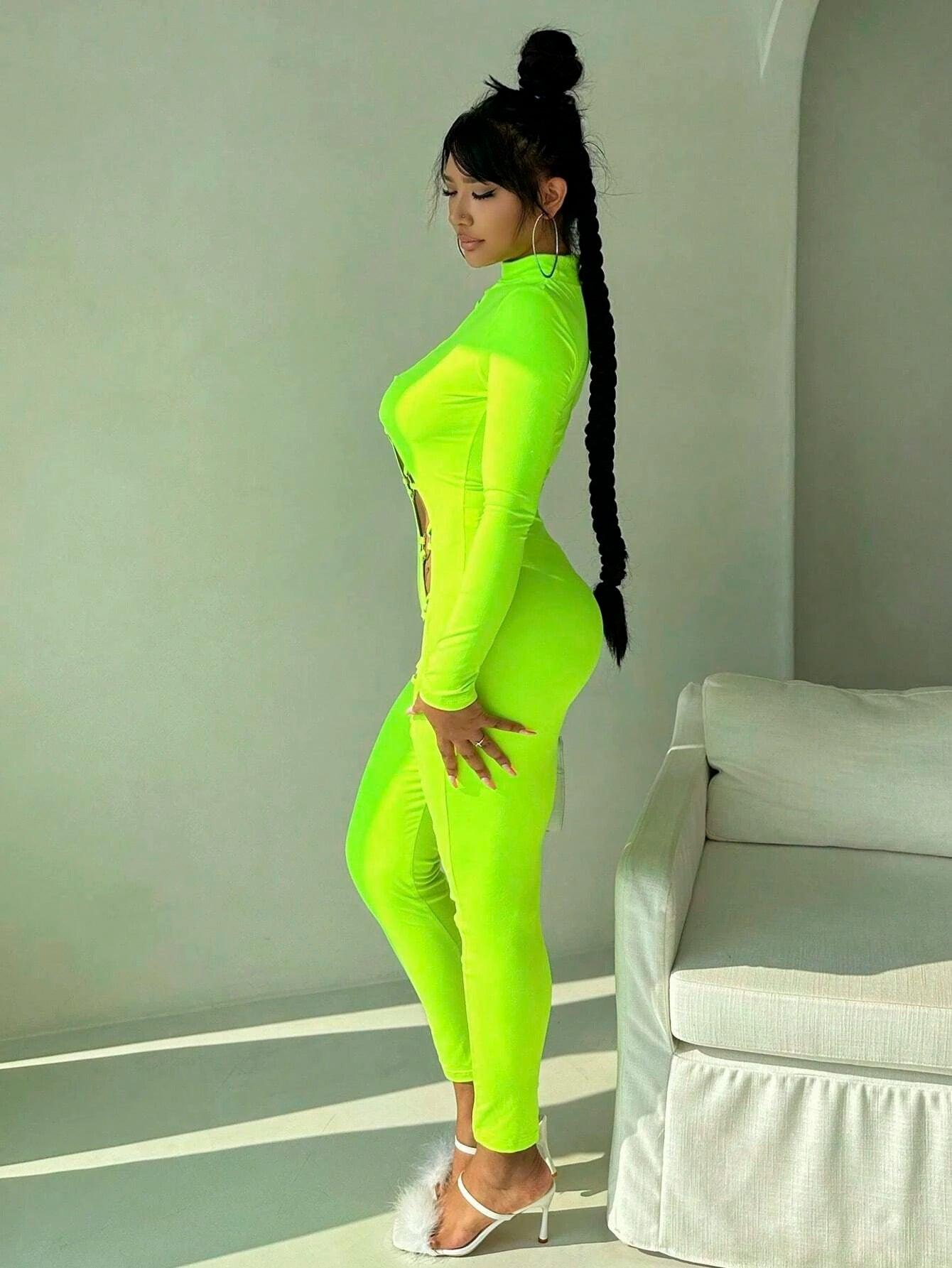 O-Ring Stand Collar Jumpsuit-Comfy Jumpsuits