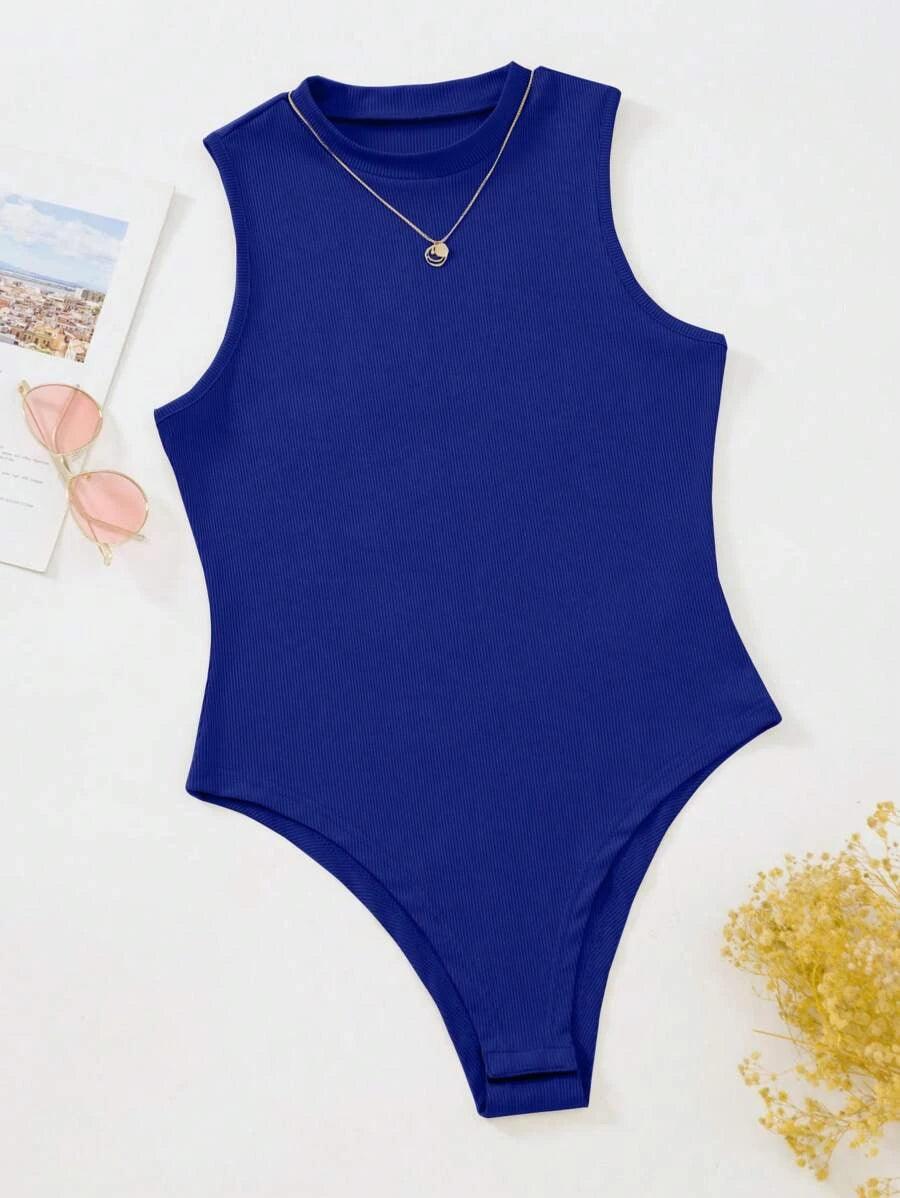 Solid Mock Neck Slim Fit Bodysuit