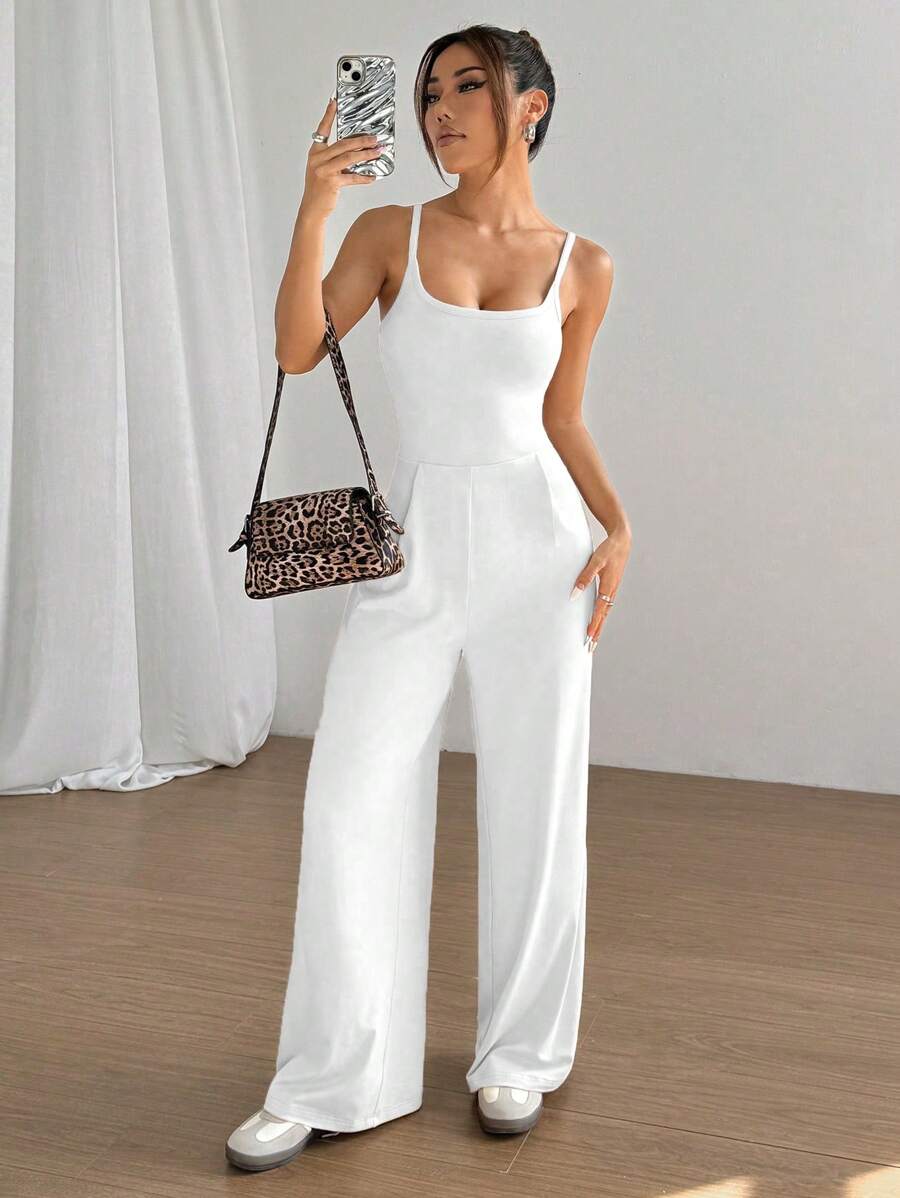 Backless Loose Fit Jumpsuit For Effortless Style And Comfort