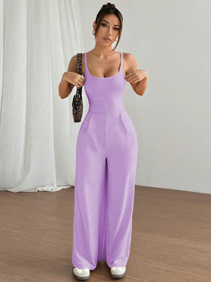 Backless Loose Fit Jumpsuit For Effortless Style And Comfort