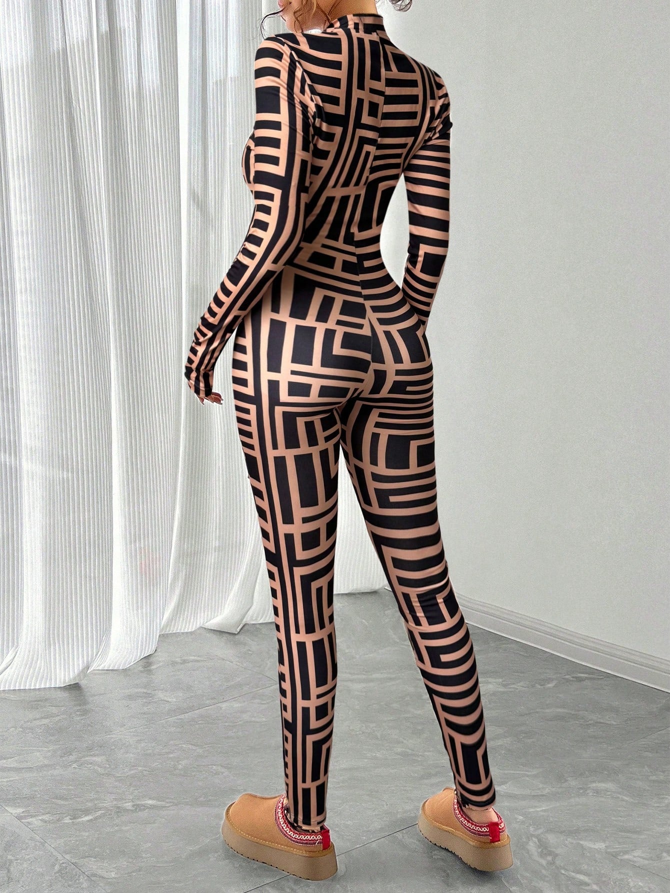 Leopard Print Zipper Jumpsuit Effortless Style