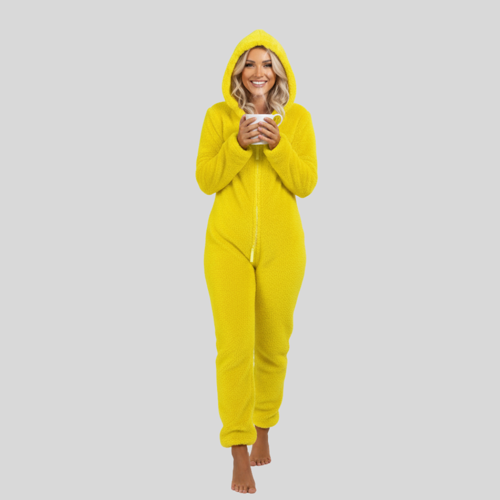 Plush Hooded Long Sleeve Jumpsuit