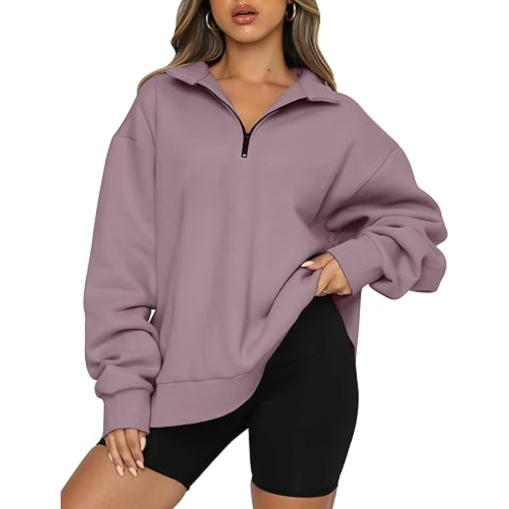 Women's Oversized Half Zip Fleece Sweatshirts