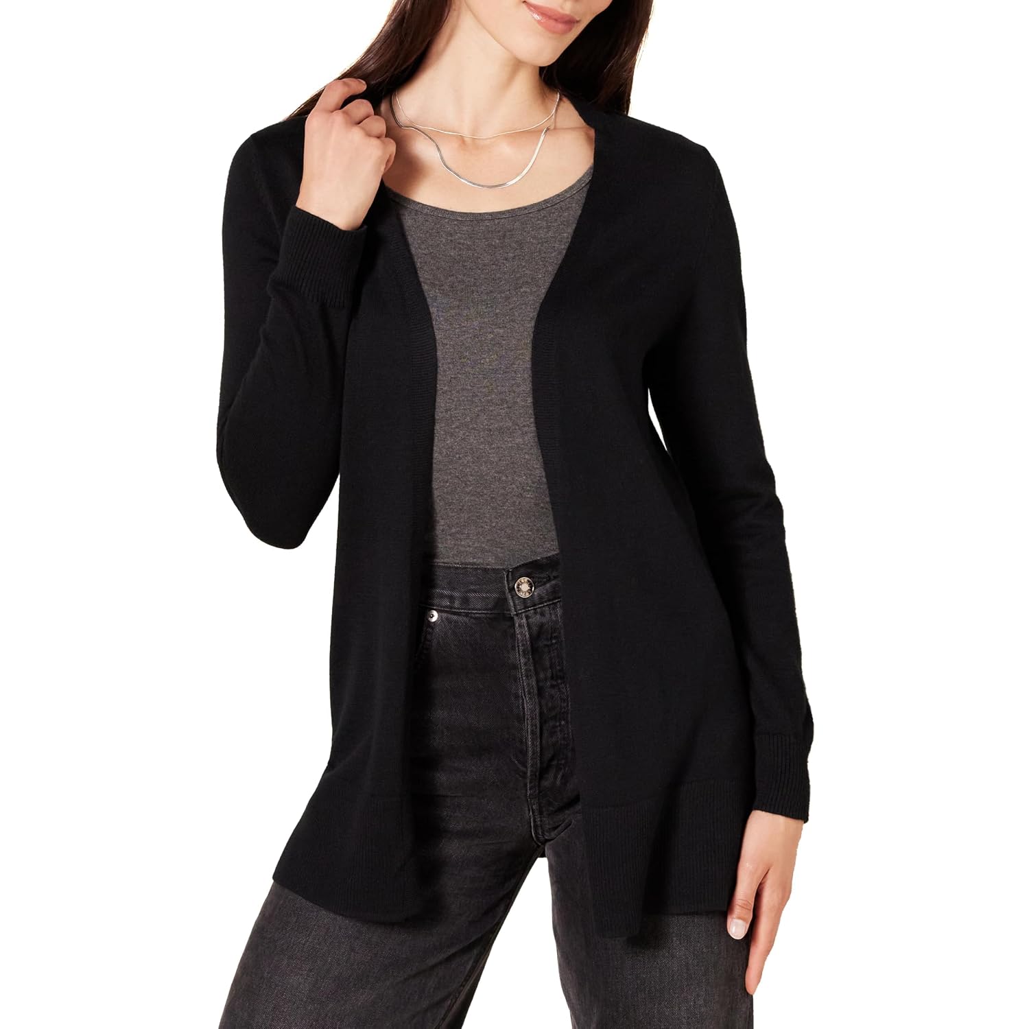 Lightweight Long Sleeve Open Front Sweater Cardigan for Women