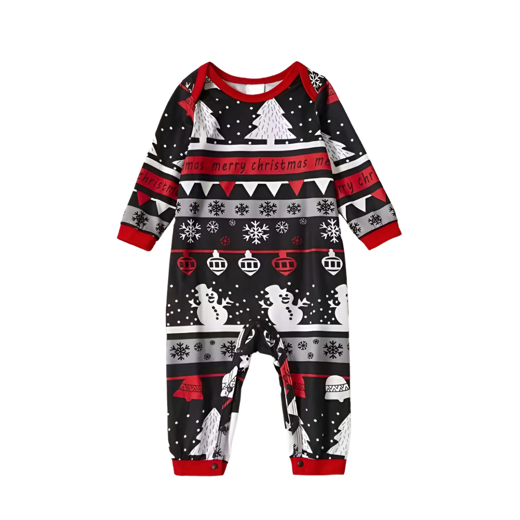 Christmas Family Tree and Snowflake Graphic and Letters Print Family Matching Pajama Sets