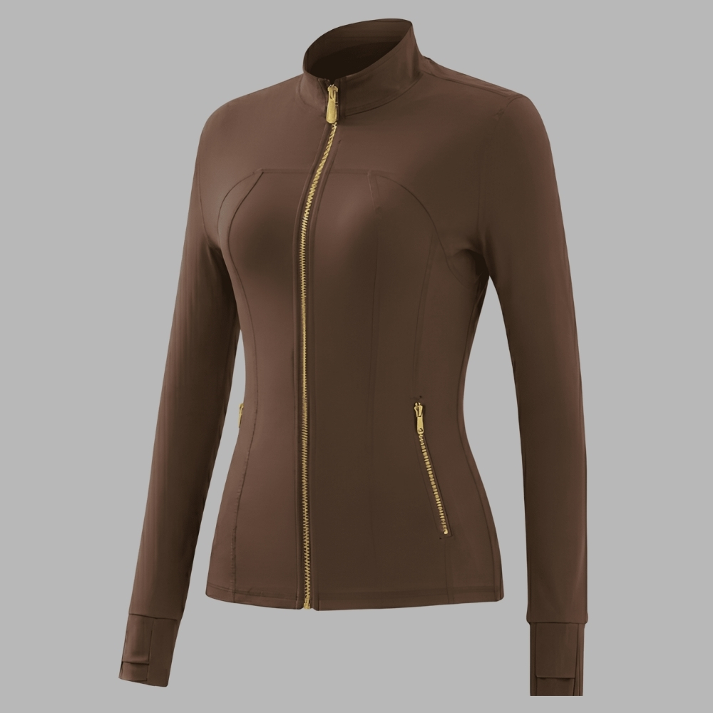 Casual Soft Brushed Jacket And Compression Yoga Pants Set For Women 