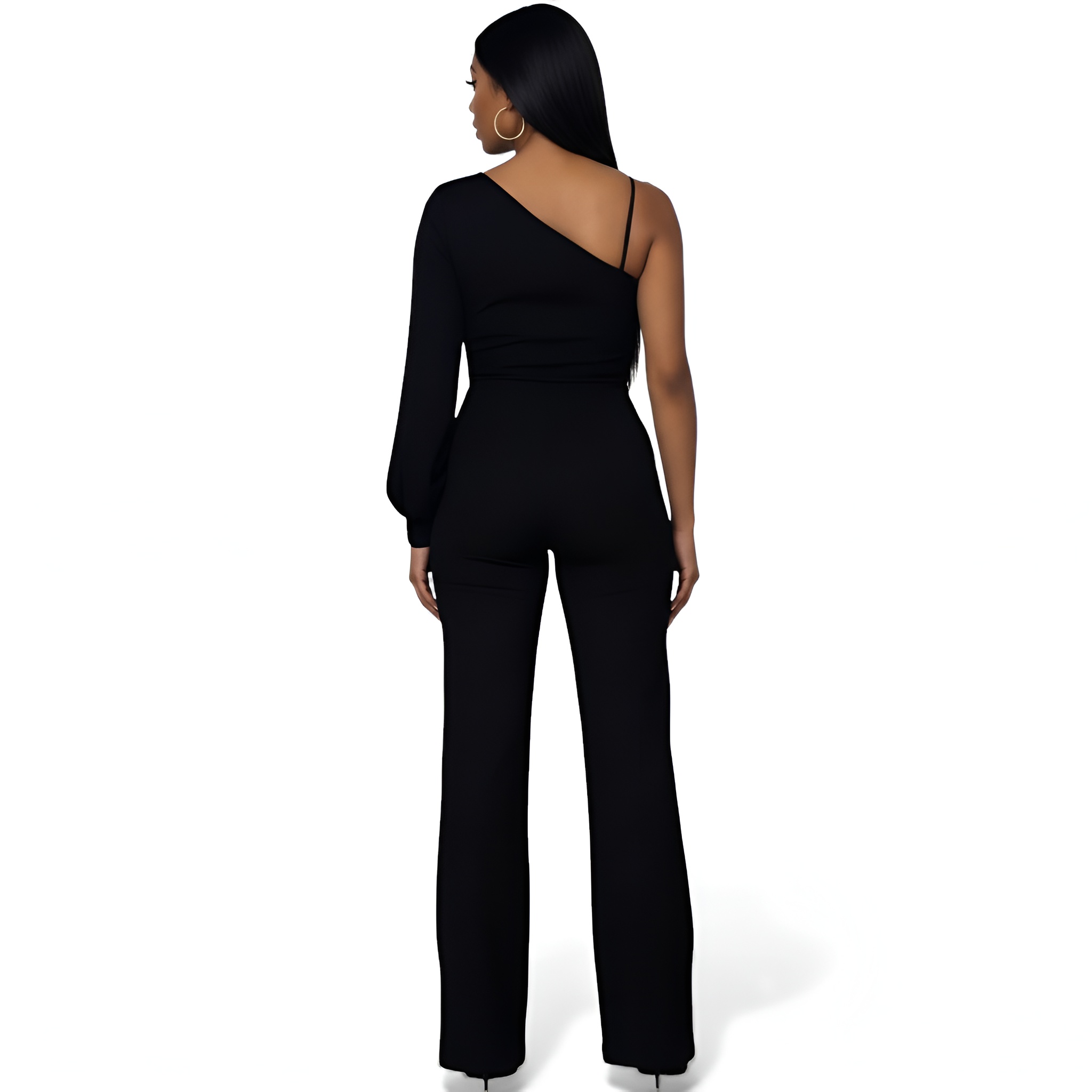 Mesh Side Design Elegant Style Jumpsuit