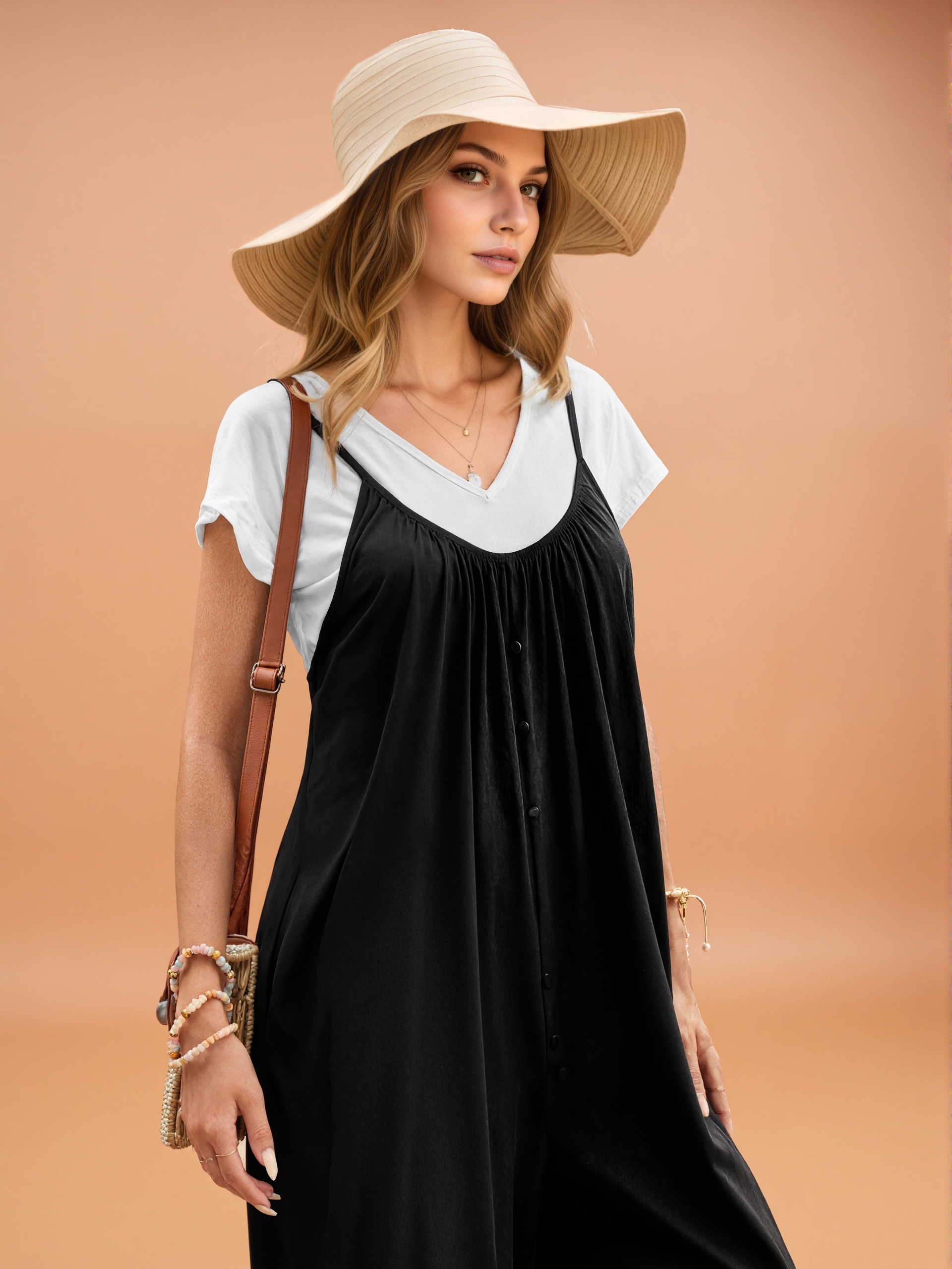 Sleeveless Cami Jumpsuit With Hidden Pockets