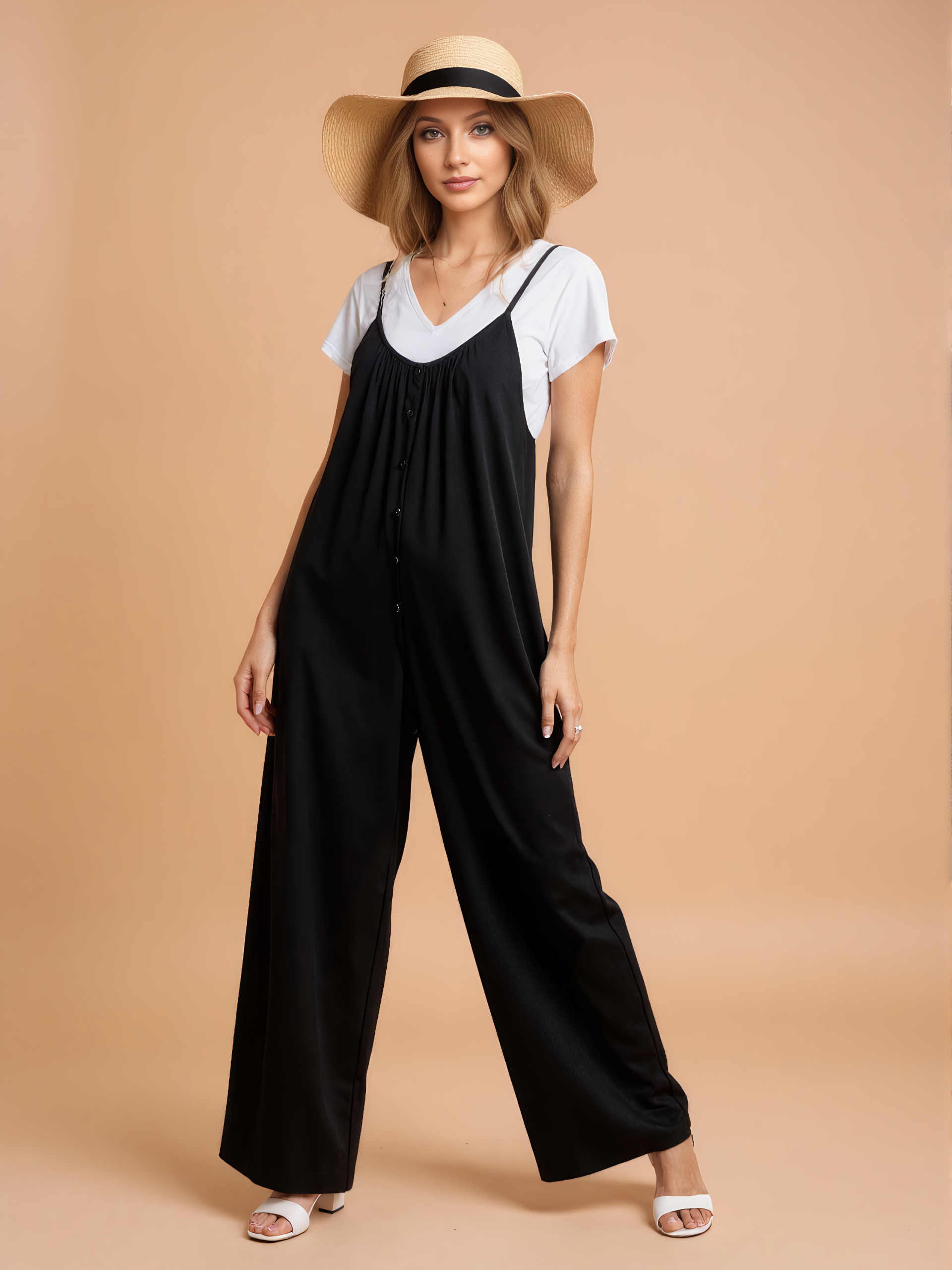 Sleeveless Cami Jumpsuit With Hidden Pockets