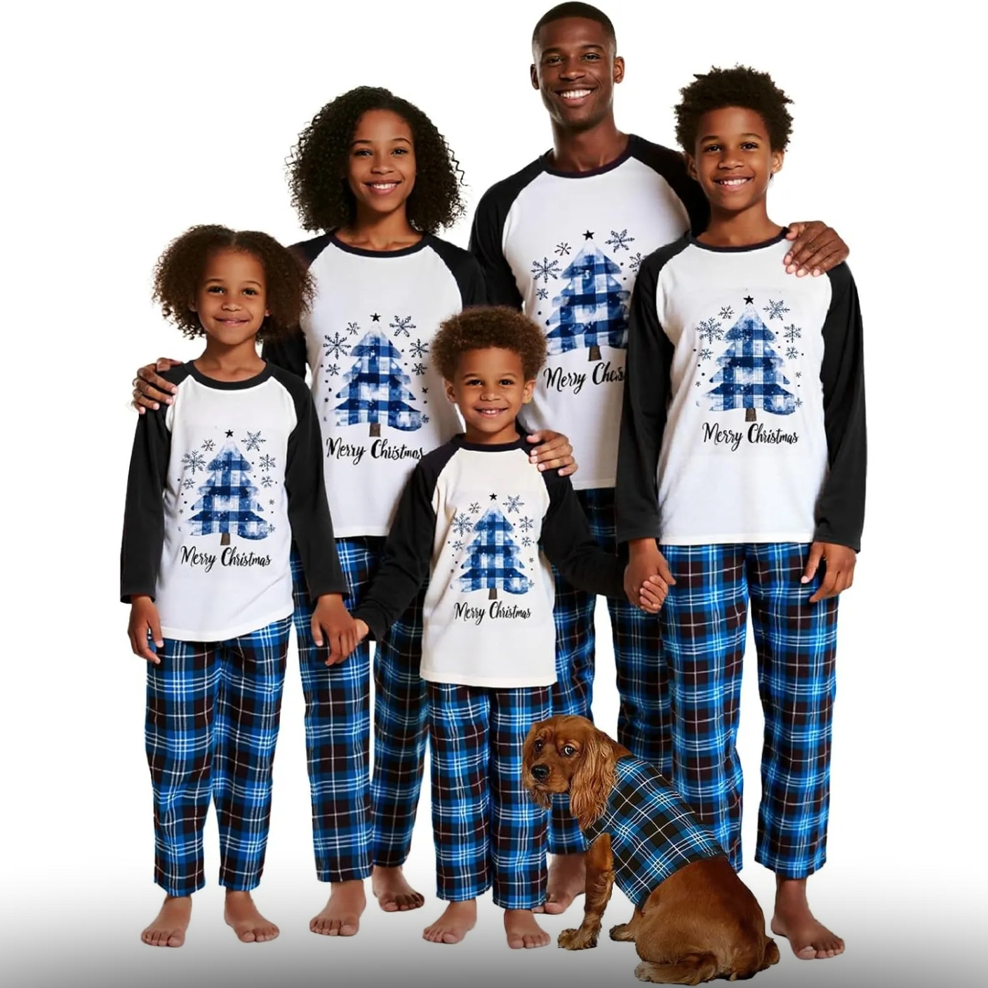 Merry Christmas Matching Family Christmas Pajamas With Long Sleeve Tops And Loungewear