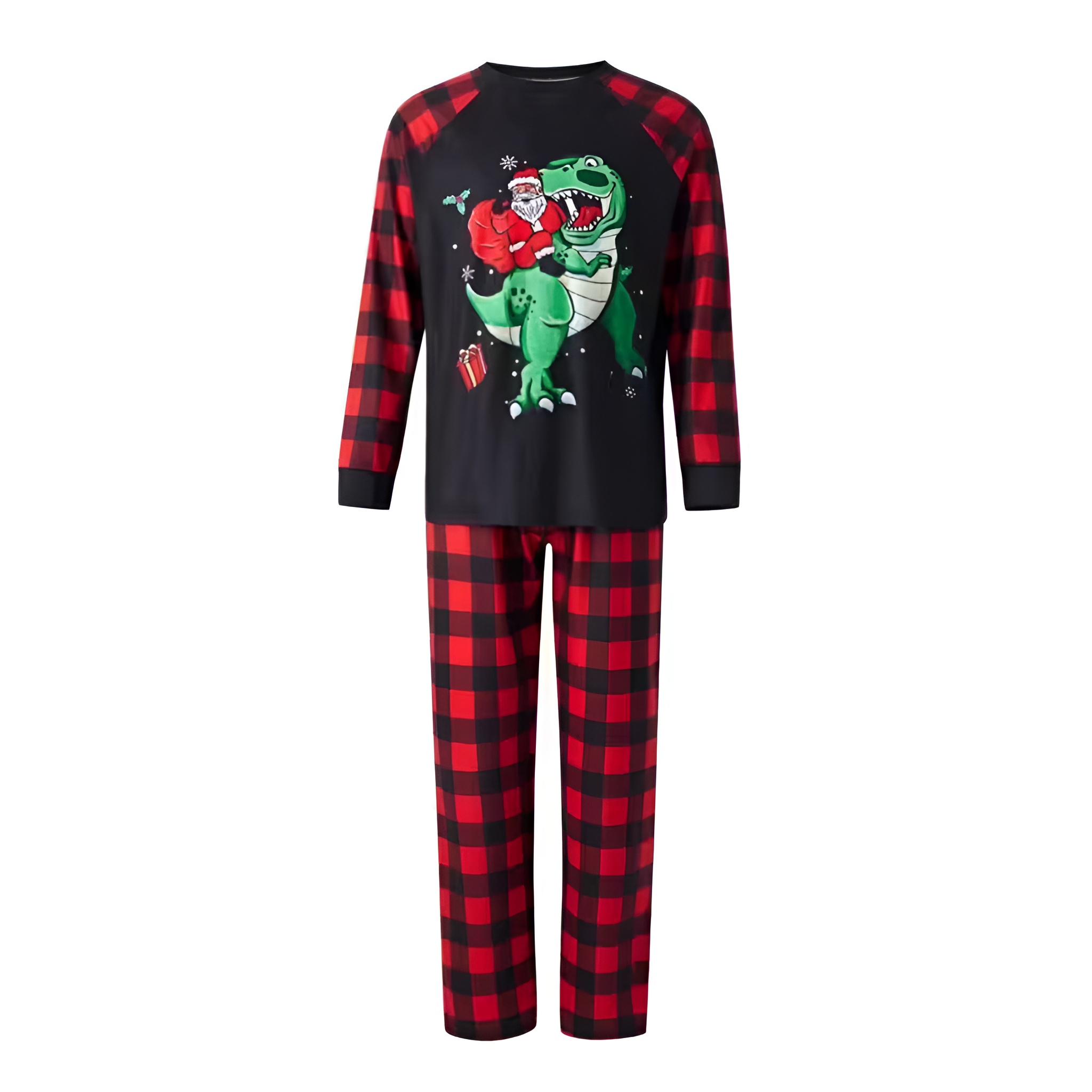 Cozy Christmas Dinosaur Santa Family Matching Pajama SetsCozy Christmas Dinosaur Santa Family Matching Pajama Sets - Image 4