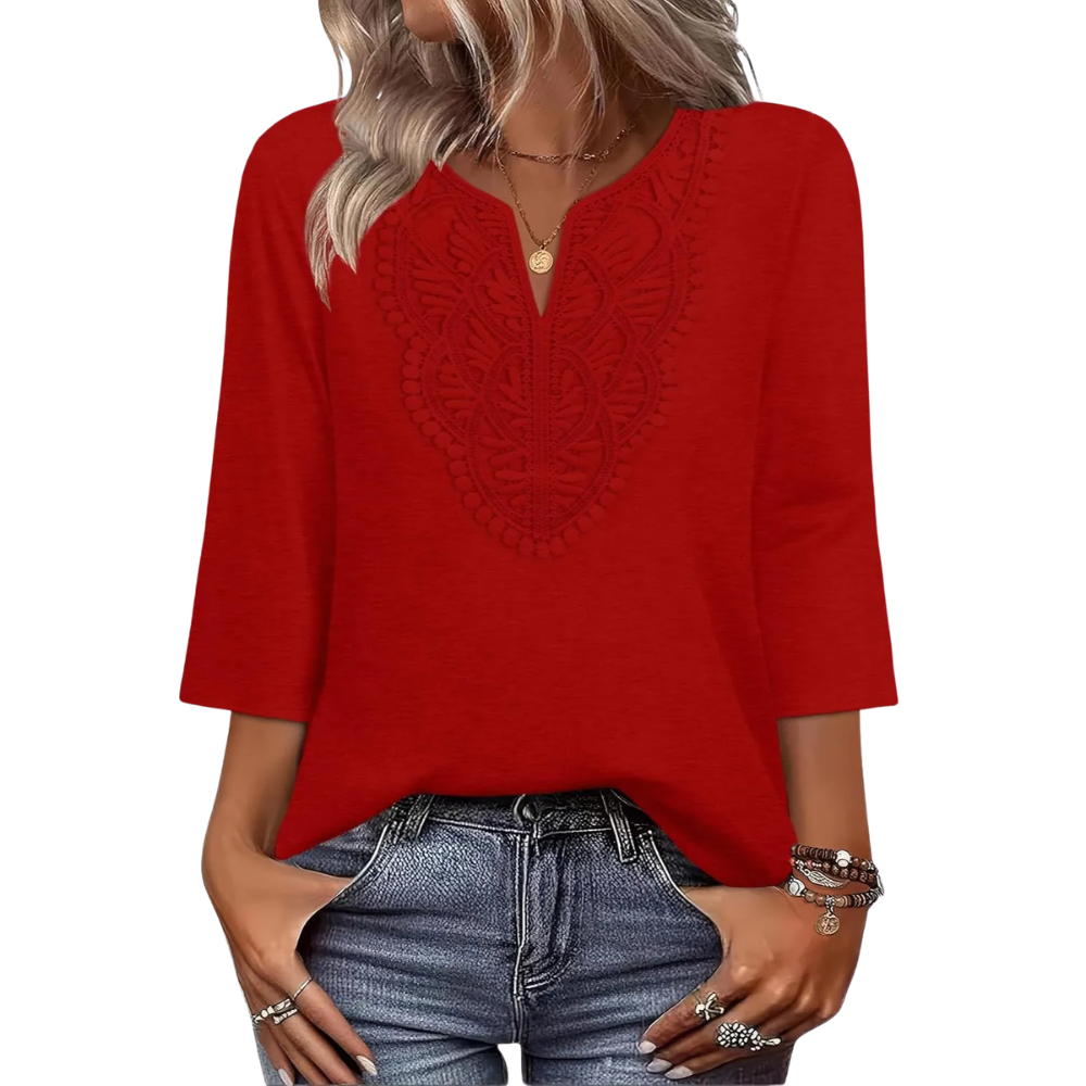 Dressy Casual Lace Blouses Shirt For Women
